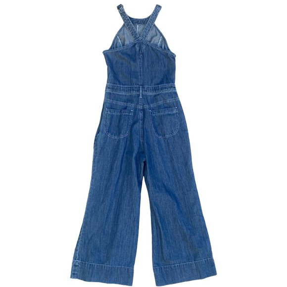 Pilcro And The Letterpress Overalls Womens 0 Halter Wide Leg Denim Anthropologie - Picture 3 of 12